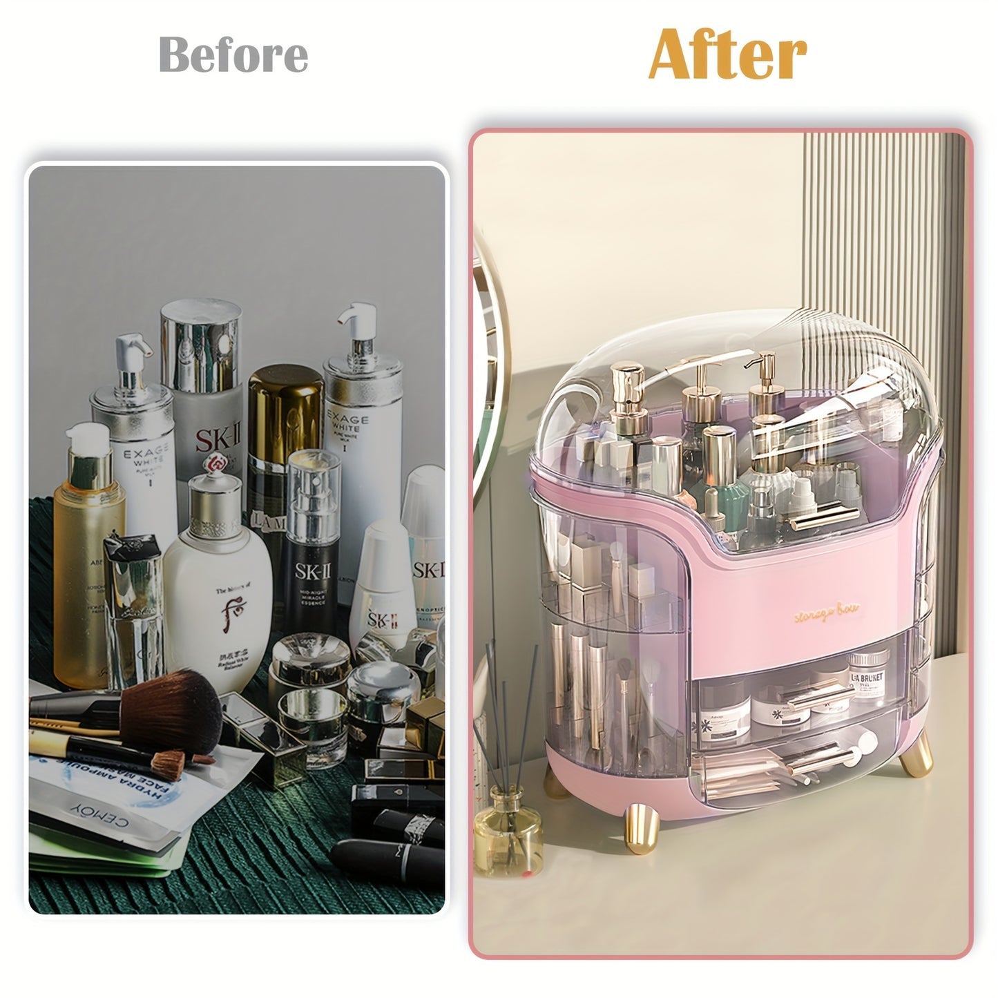 Pink Cosmetics Organizer and Storage