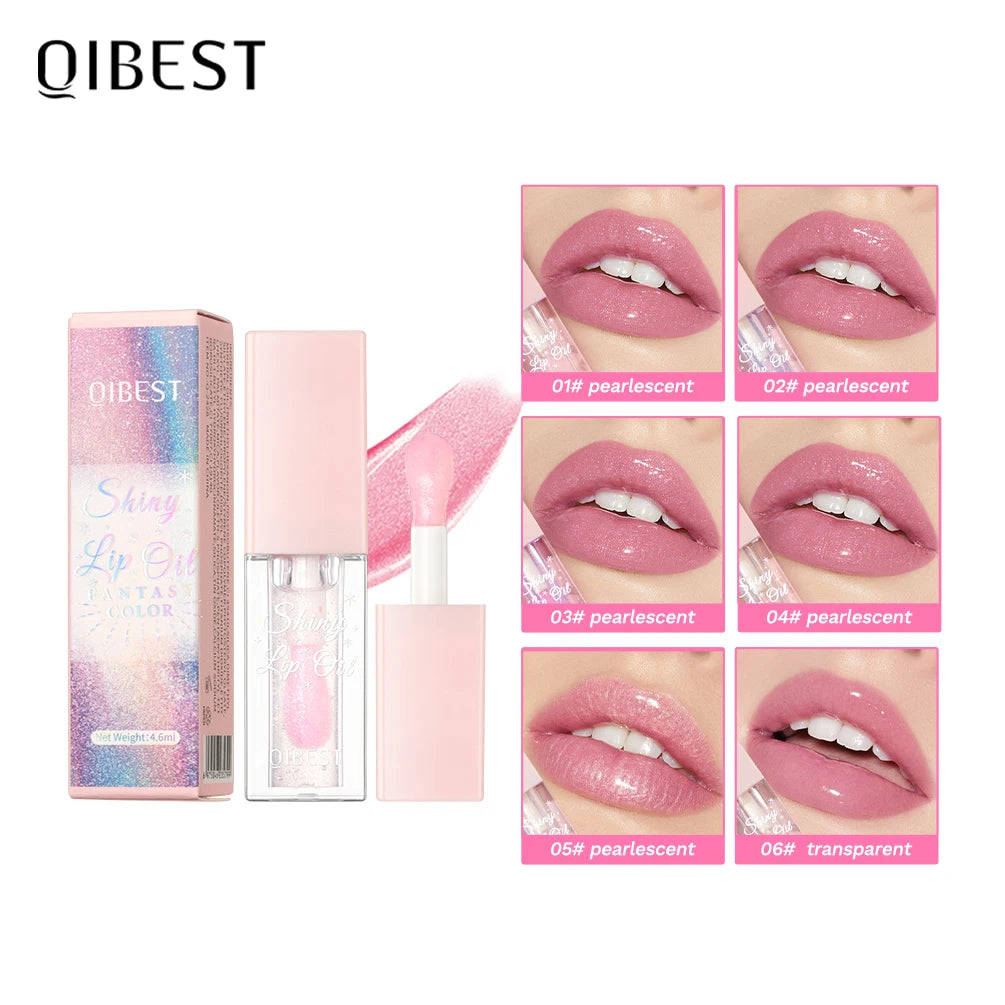 Pearlescent Pink Glitter Lip Oil