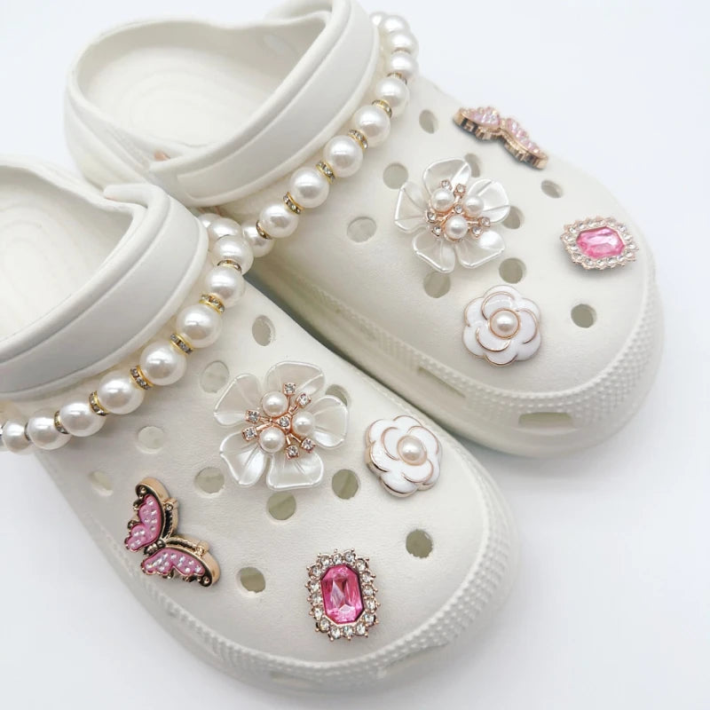 Elegant Butterfly Flower Crock Shoe / Purse Charms