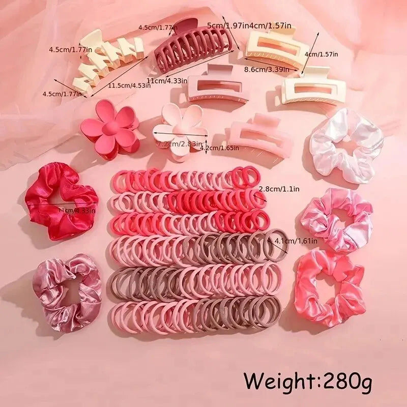 Dopamine Fashion Elastic Hair Band and Flower Shaped Hair Accessory