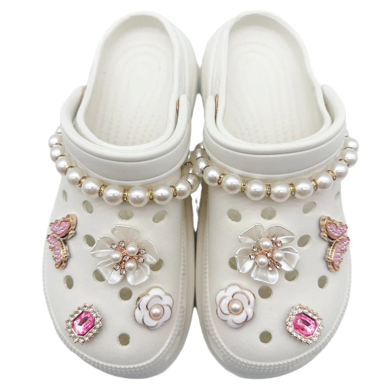 Elegant Butterfly Flower Crock Shoe / Purse Charms