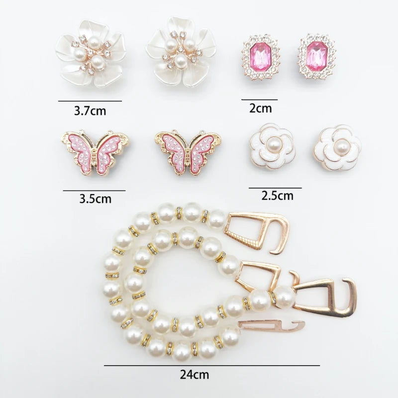 Elegant Butterfly Flower Crock Shoe / Purse Charms