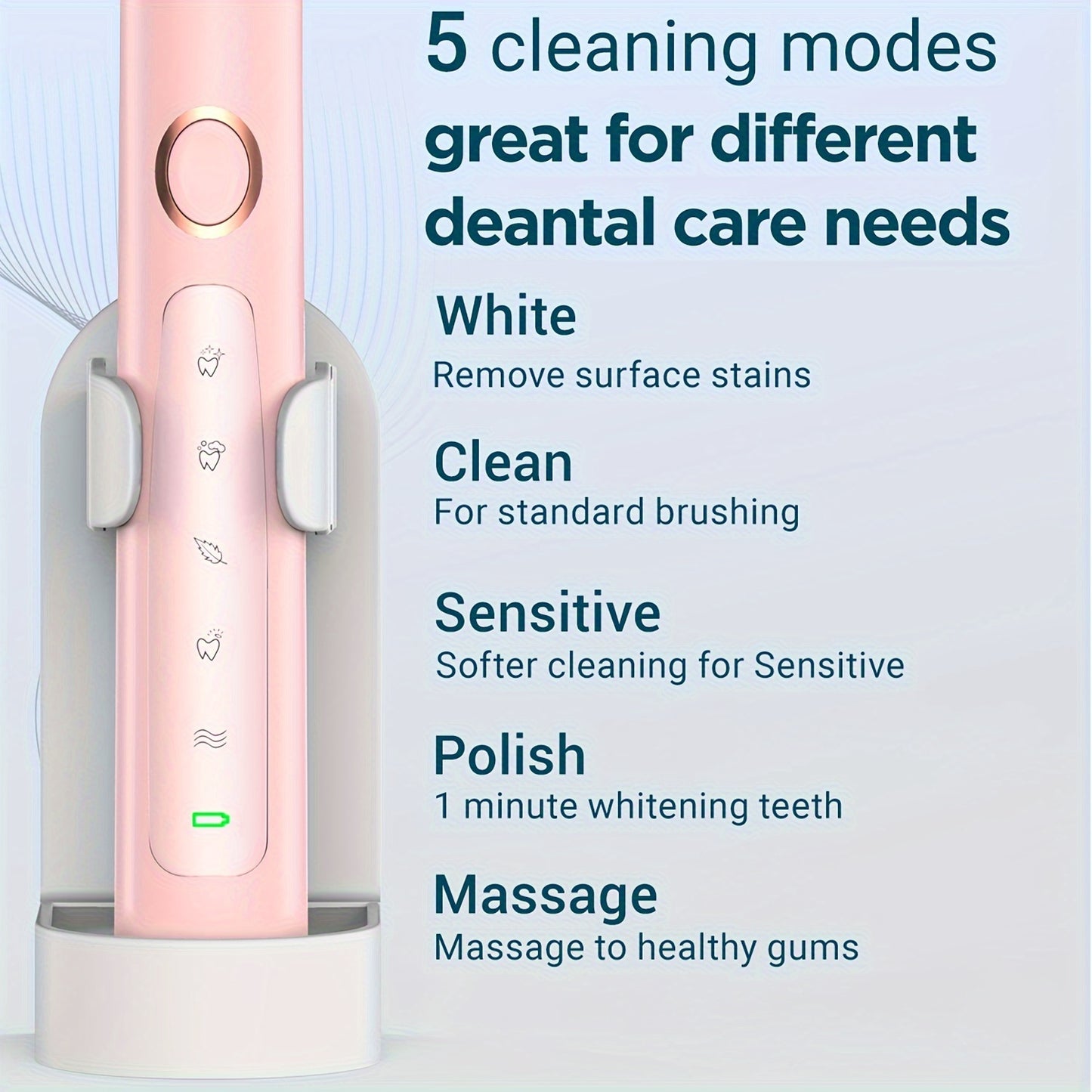 Pink 5 Mode Rechargeable Toothbrush